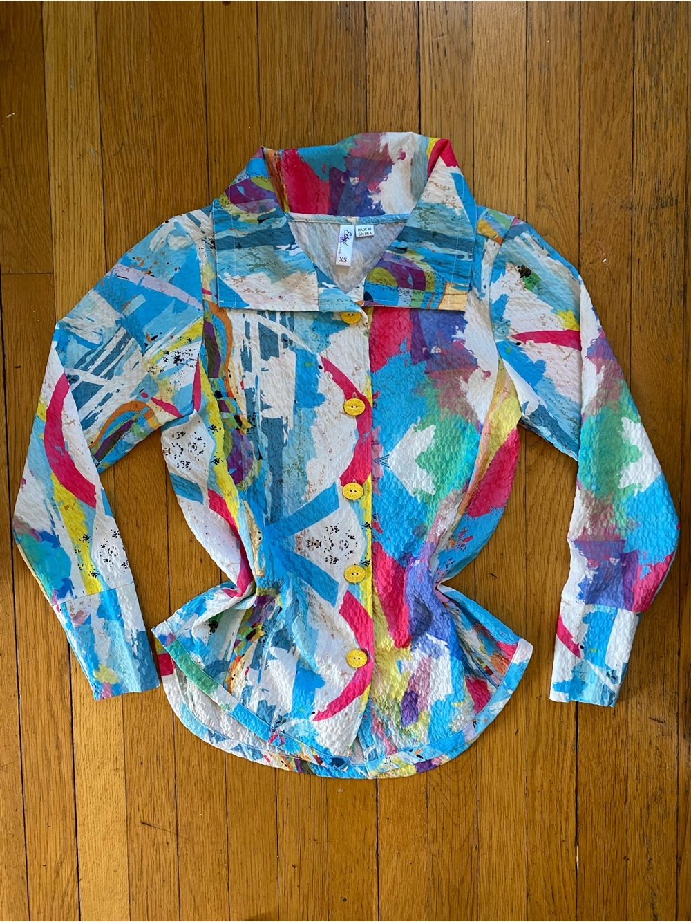 🎨 Abstract Multi-Color Textured Top - Picture 5 of 8